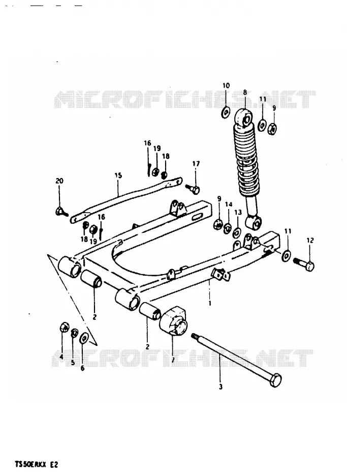 BRAS OSCILLANT ARRIERE Suzuki MOTO 50 TS-ER 1981  TS50ERKDX(T/X)