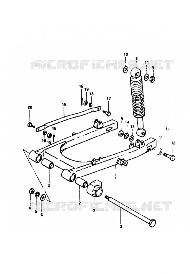 BRAS OSCILLANT ARRIERE Suzuki MOTO 50 TS-ER 1982  TS50ERKZ(Z/D)
