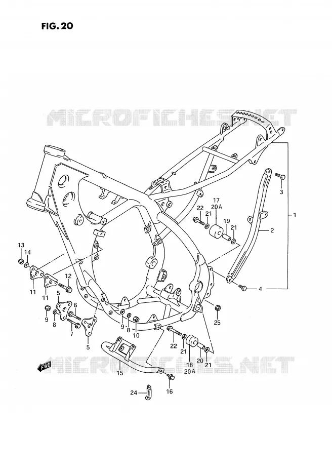 CADRE (MODELE K/L/M/N) Suzuki MOTO 250 RMX 1991  RMX250M(E3)