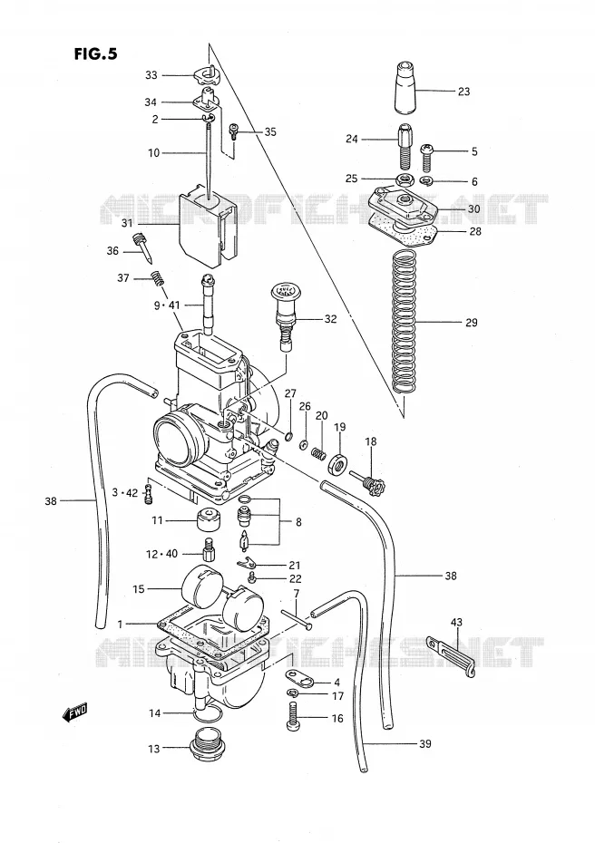 CARBURATEUR (MODELE G/H/J) Suzuki MOTO 80 RM 1995  RM80XS(E2)