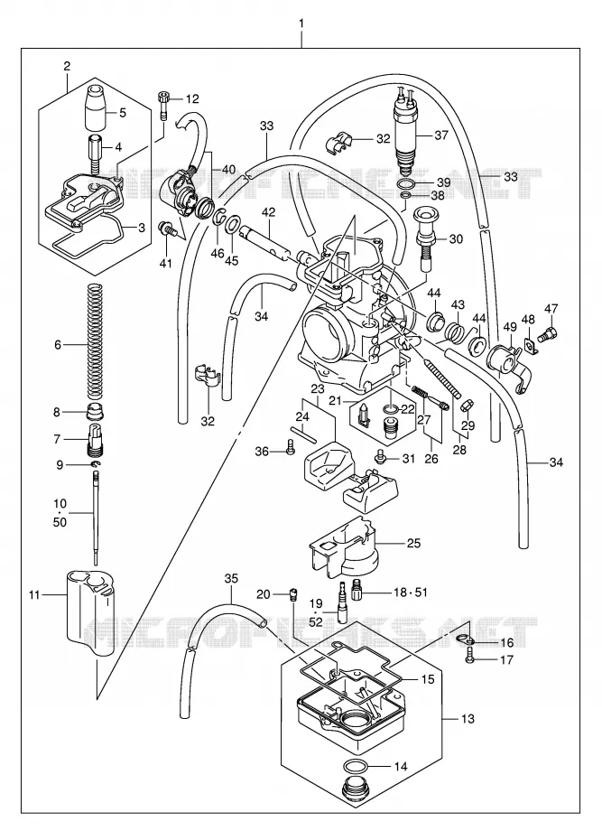 CARBURATEUR (MODELE K5) Suzuki MOTO 125 RM 2003  RM125K3