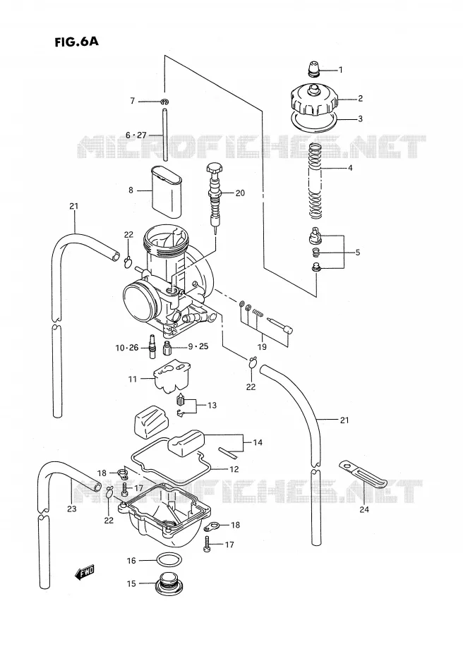 CARBURATEUR (MODELE P/R/S/T) Suzuki MOTO 250 RMX 1995  RMX250S(E3)