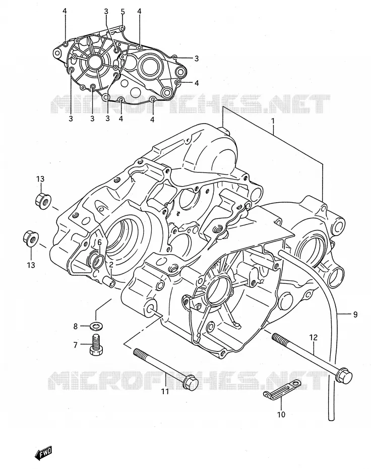 CARTER (MODELE G/H/J) Suzuki MOTO 80 RM 1995  RM80S(E28)