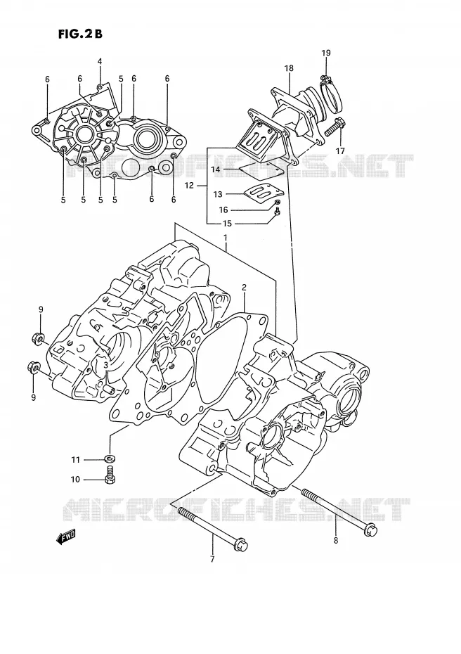 CARTER (MODELE L/M/N/P/R/S) Suzuki MOTO 80 RM 1992  RM80N(E3)