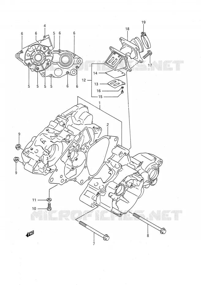 CARTER (MODELE L/M/N/P/R/S) Suzuki MOTO 80 RM 1995  RM80S(E28)