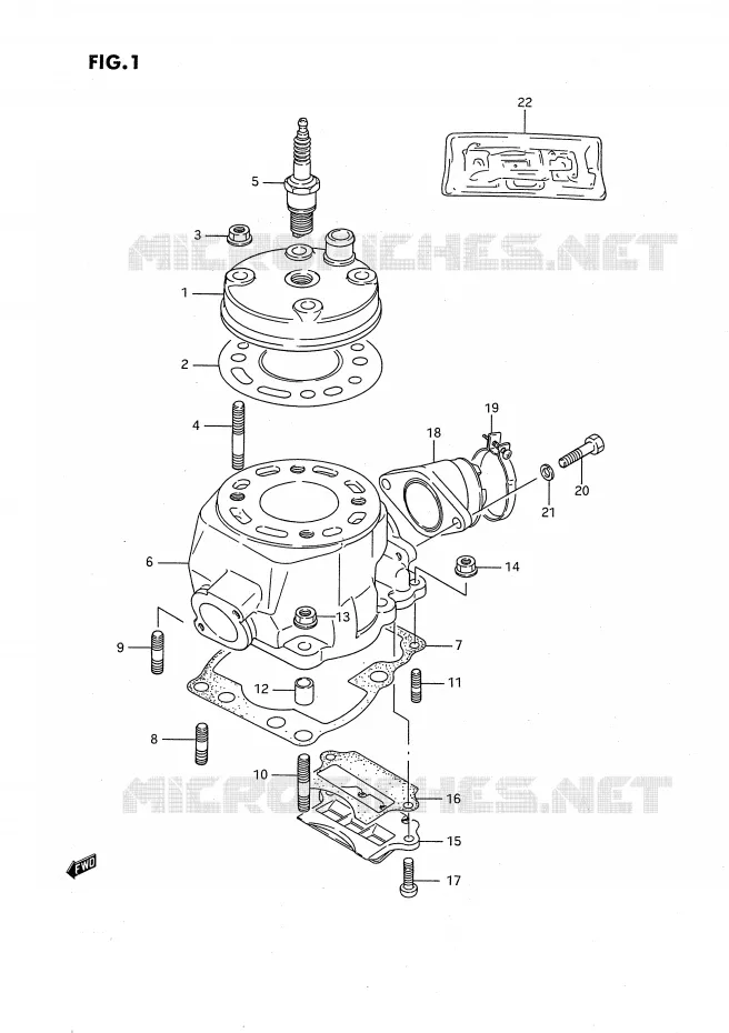 CYLINDRE (MODELE G/H/J) Suzuki MOTO 80 RM 1993  RM80XP(E2)