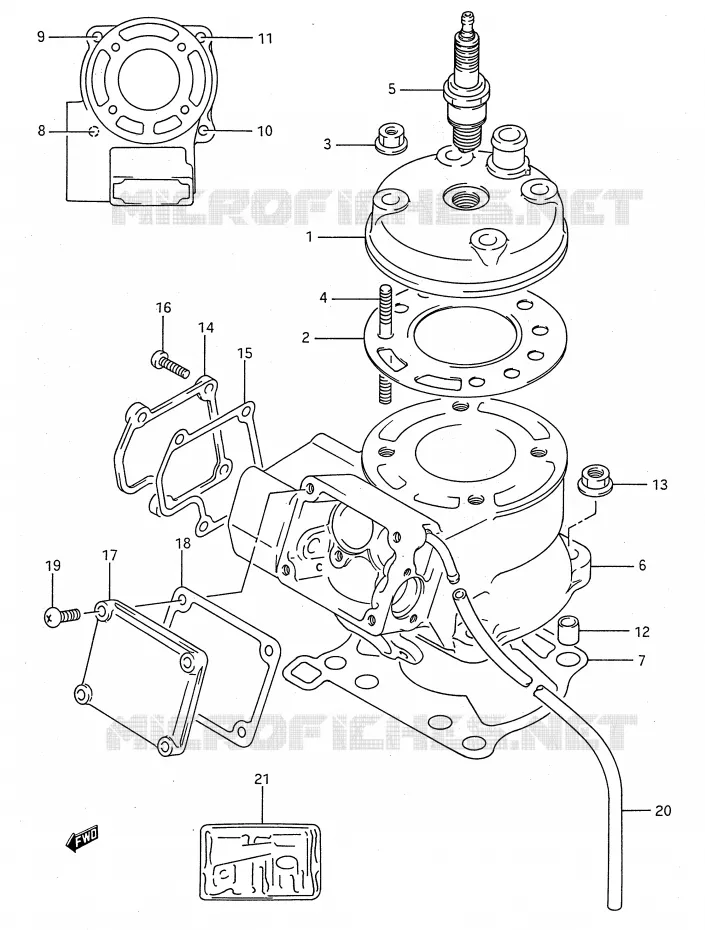 CYLINDRE (MODELE K) Suzuki MOTO 80 RM 1989  RM80K(E28)
