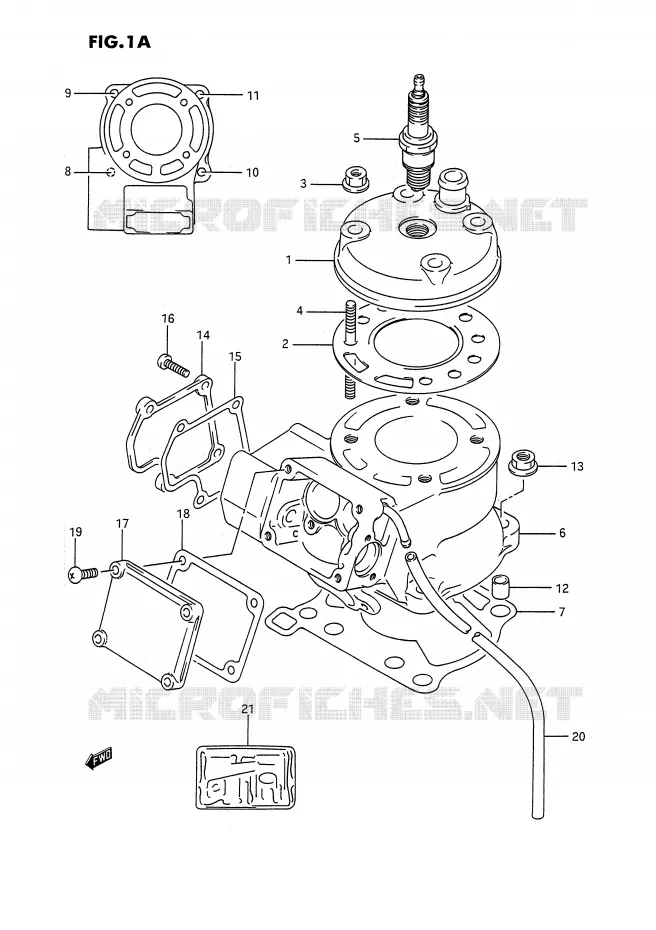 CYLINDRE (MODELE K) Suzuki MOTO 80 RM 1994  RM80R(E3)