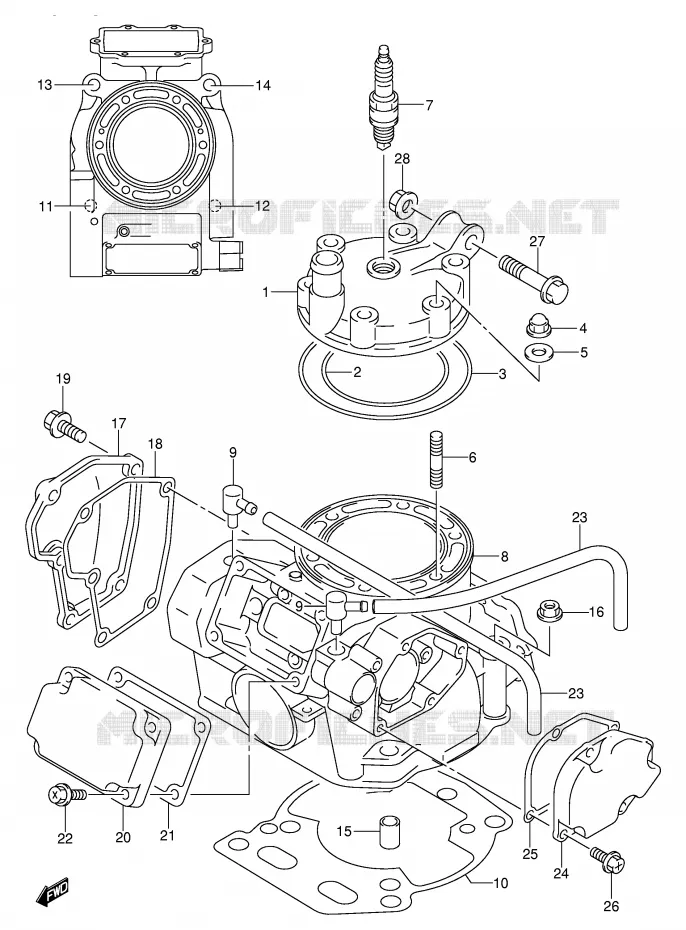 CYLINDRE (MODELE K2) Suzuki MOTO 250 RM 2003  RM250K3(E3/E28)