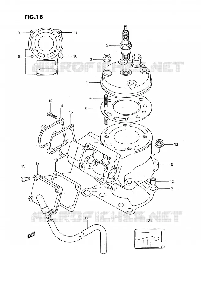 CYLINDRE (MODELE L) Suzuki MOTO 80 RM 1994  RM80R(E3)