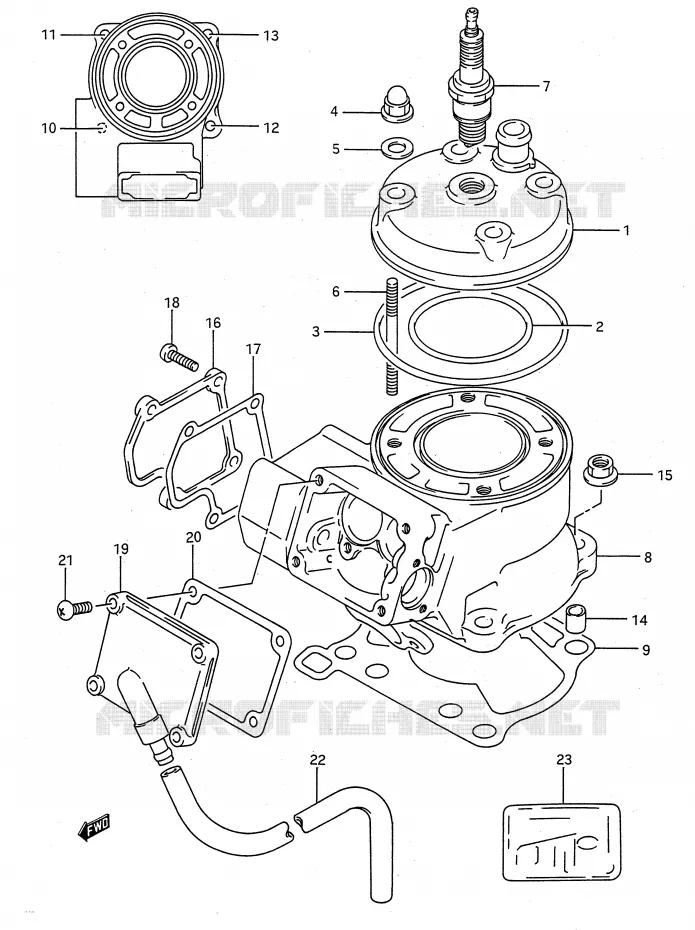 CYLINDRE (MODELE M/N/P/R/S) Suzuki MOTO 80 RM 1987  RM80H(E28)