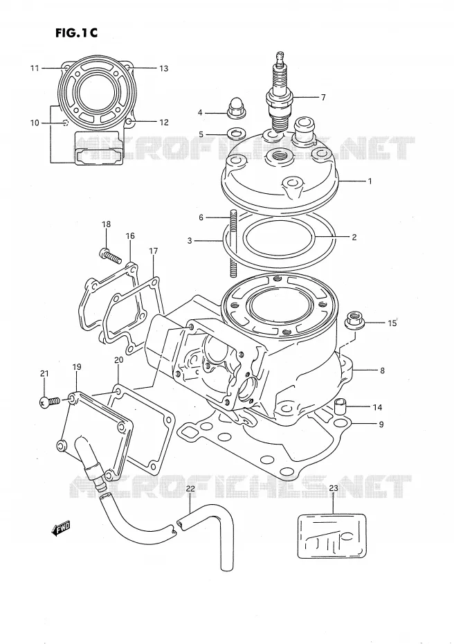 CYLINDRE (MODELE M/N/P/R/S) Suzuki MOTO 80 RM 1993  RM80XP(E2)
