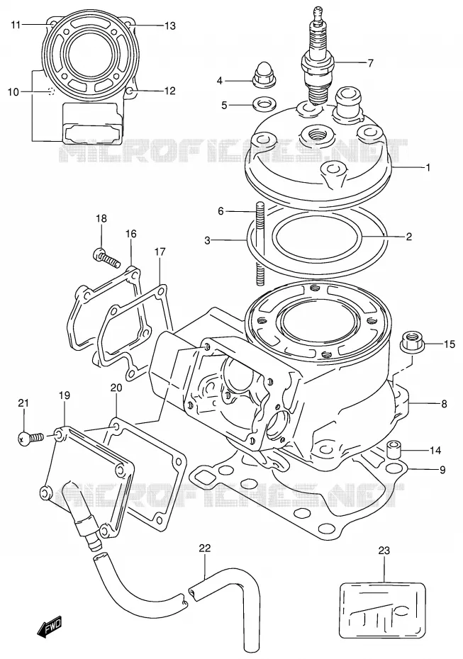 CYLINDRE Suzuki MOTO 80 RM 2001  RM80K1(P3/P28)