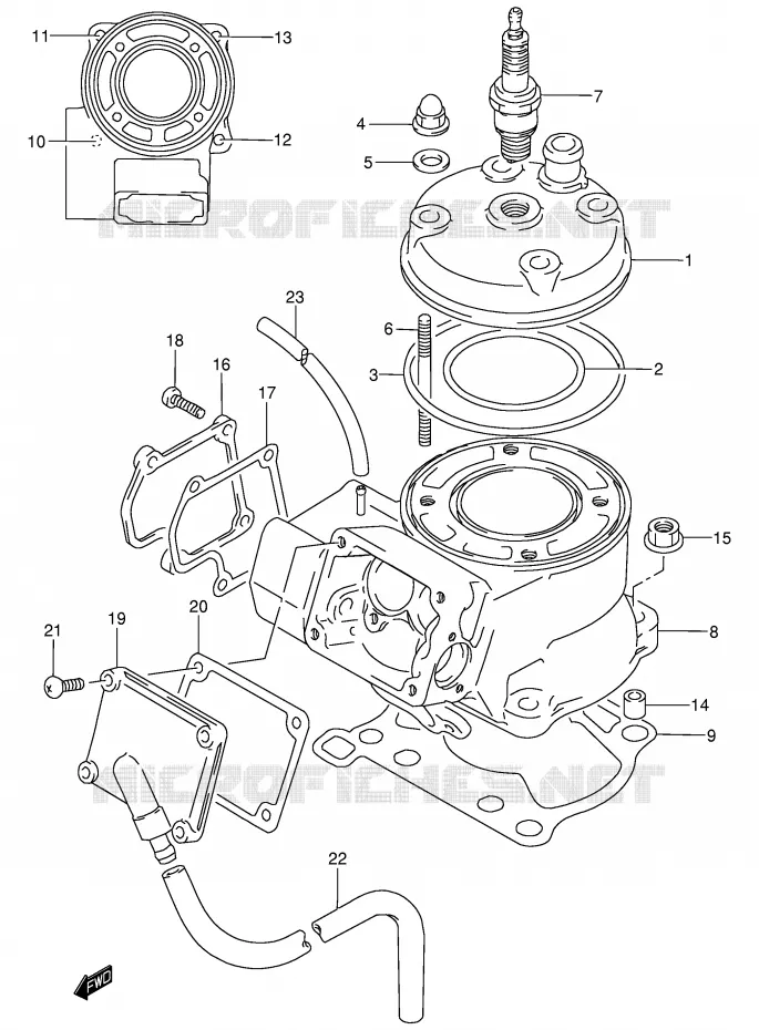 CYLINDRE Suzuki MOTO 85 RM 2005  RM85K5(P3/P28)