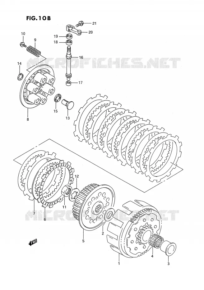 EMBRAYAGE (MODELE R/S/T) Suzuki MOTO 250 RMX 1994  RMX250R(E3)