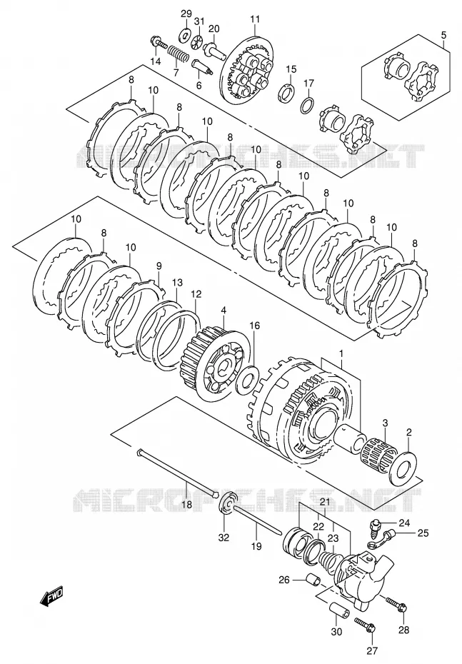 EMBRAYAGE Suzuki MOTO 1000 TL-R 2001  TL1000RK1(E2)