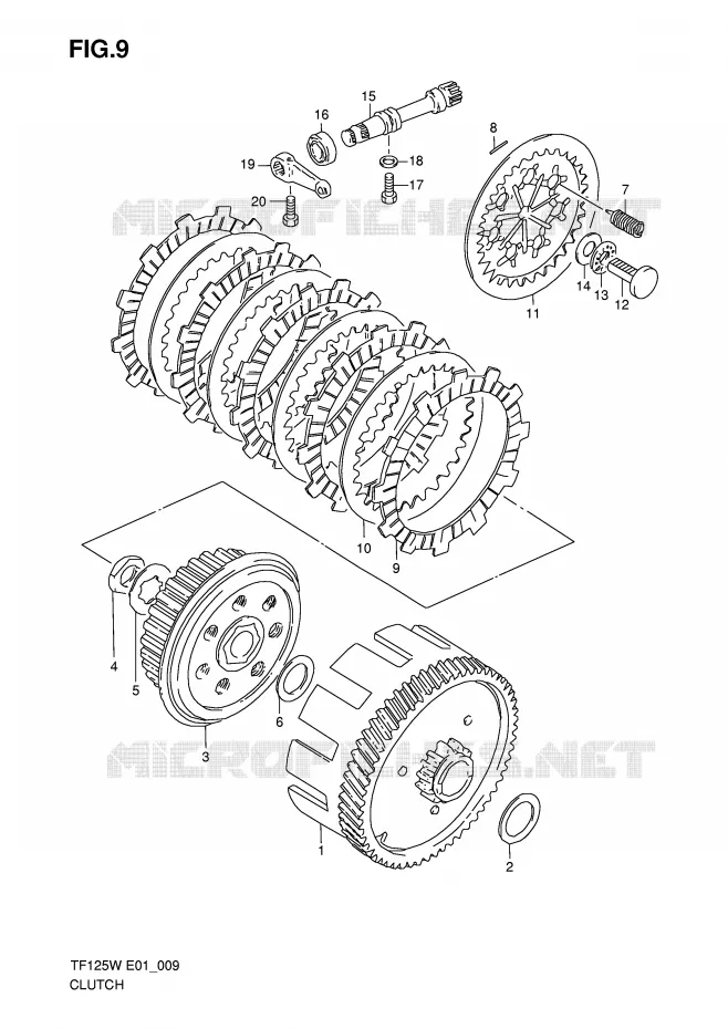 EMBRAYAGE Suzuki MOTO 125 Autres-modeles 2005  TF125K5(E1)