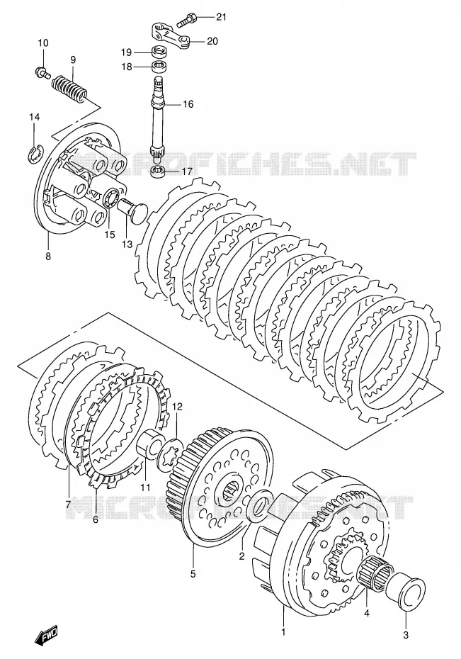 EMBRAYAGE Suzuki MOTO 250 RMX 1997  RMX250V(E1)
