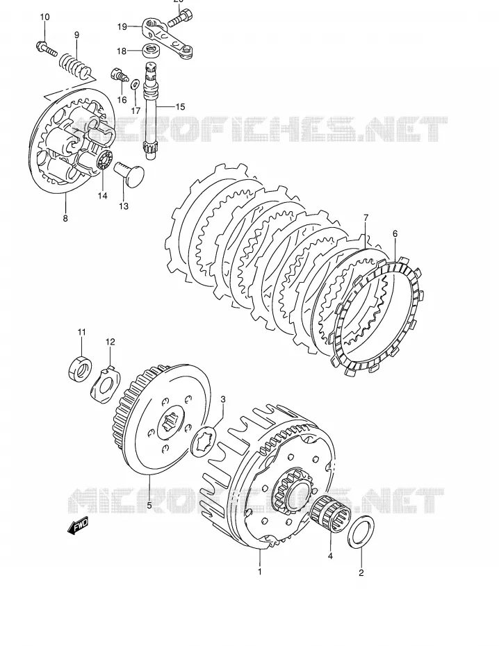 EMBRAYAGE Suzuki MOTO 80 RM 1996  RM80T(E3/E28)