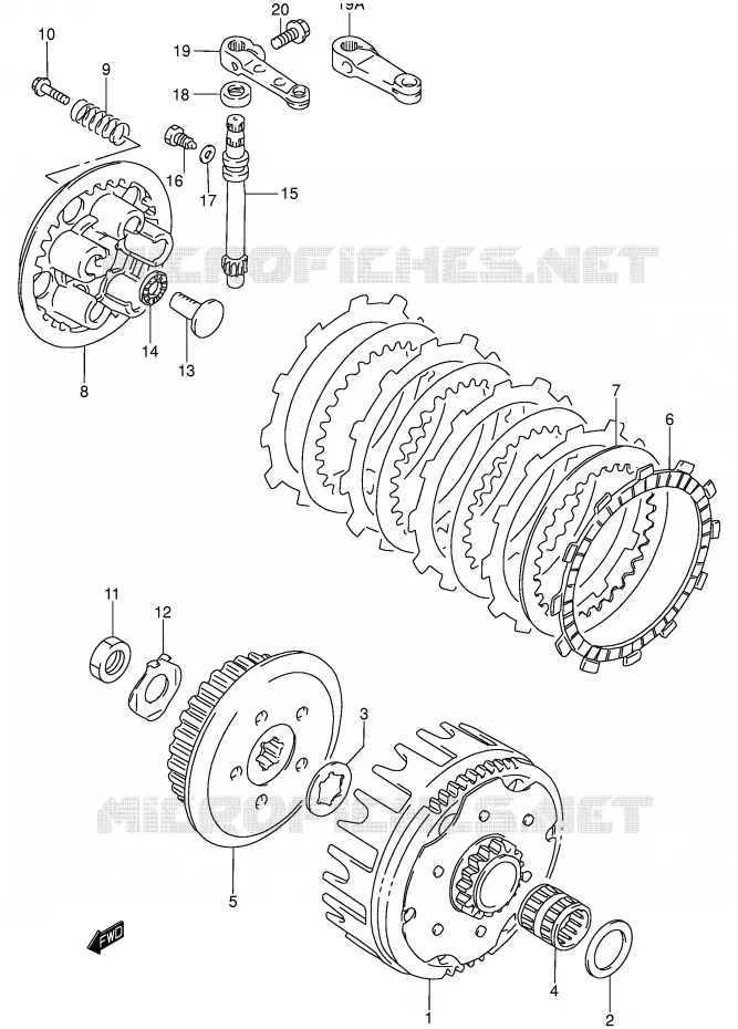 EMBRAYAGE Suzuki MOTO 85 RM 2002  RM85K2(P3/P28)