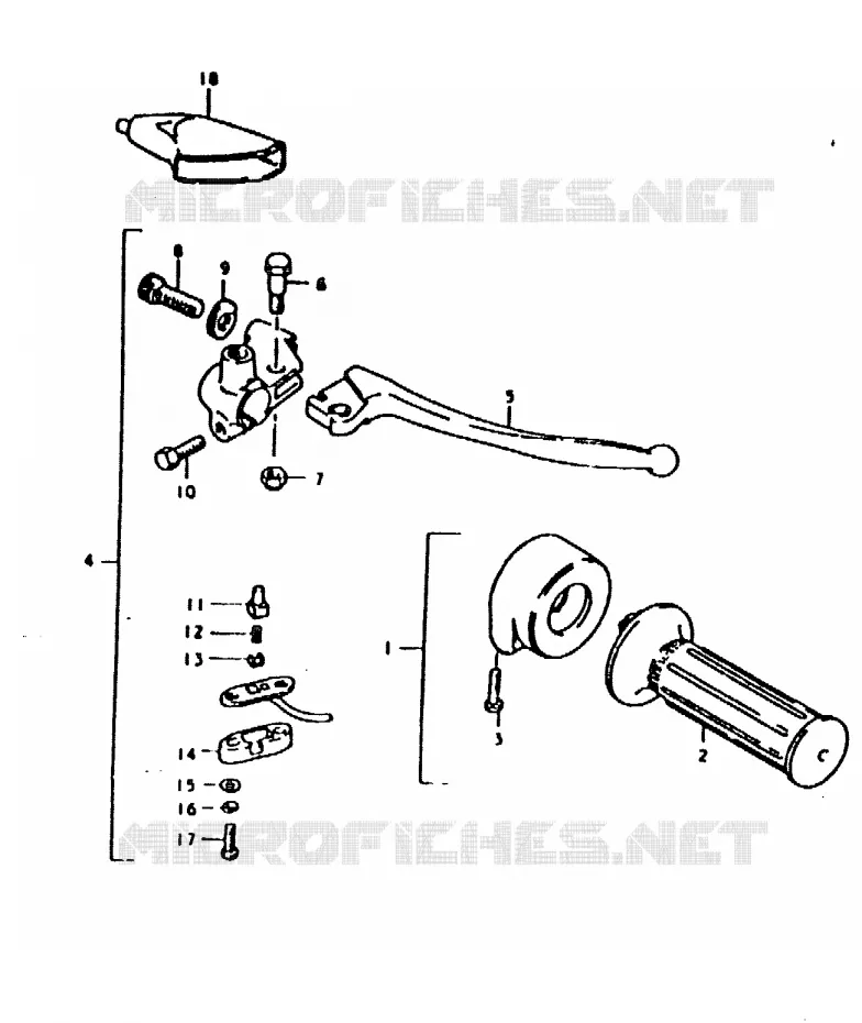 ENSEMBLE LEVIER - COMMODO DROIT Suzuki MOTO 125 TS-ER 1992  TS125ERN