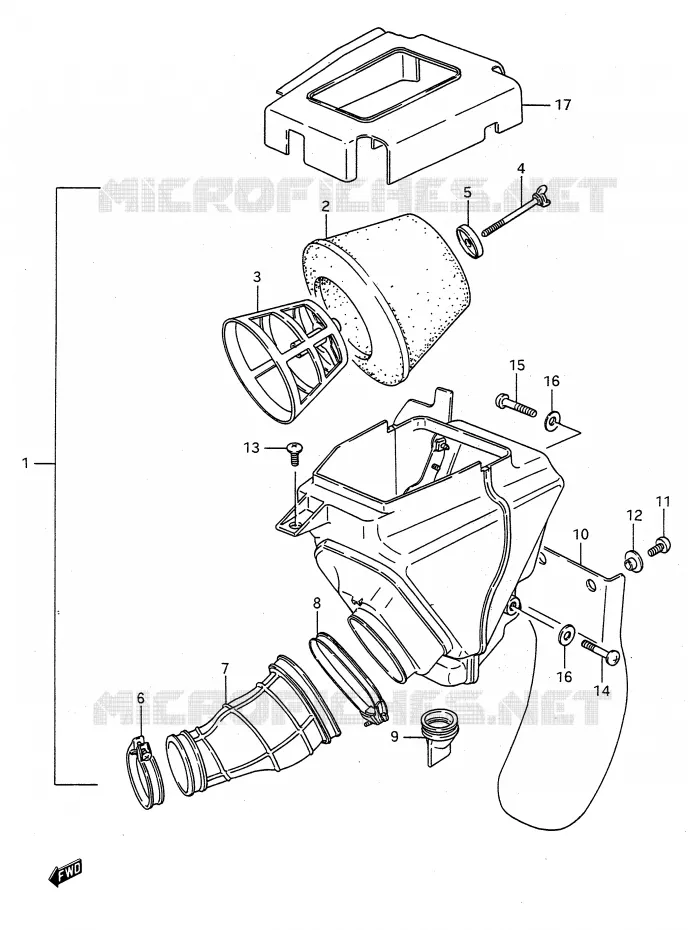 FILTRE A AIR (MODELE G) Suzuki MOTO 80 RM 1986  RM80G(E28)
