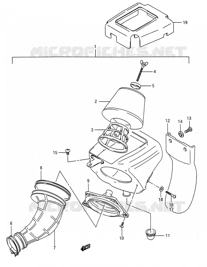 FILTRE A AIR (MODELE H/J/K/L/M/N/P/R/S) Suzuki MOTO 80 RM 1995  RM80S(E28)