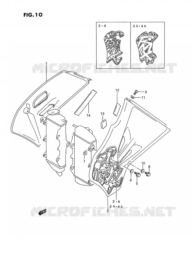 OUIES DE RADIATEUR Suzuki MOTO 250 RMX 1994  RMX250RR(E1)