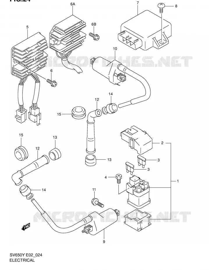 PARTIE ELECTRIQUE Suzuki MOTO 650 SV-S 2001  SV650SK1(E2)