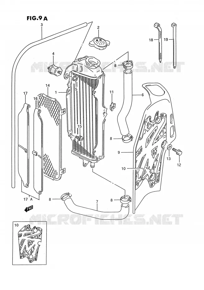 RADIATEUR (MODELE R/S) Suzuki MOTO 80 RM 1986  RM80G(E3)