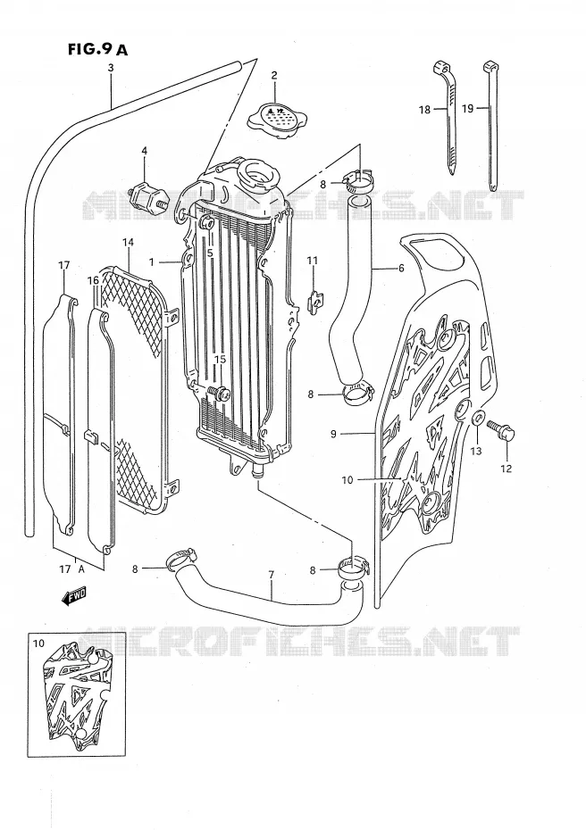 RADIATEUR (MODELE R/S) Suzuki MOTO 80 RM 1986  RM80XG(E2)