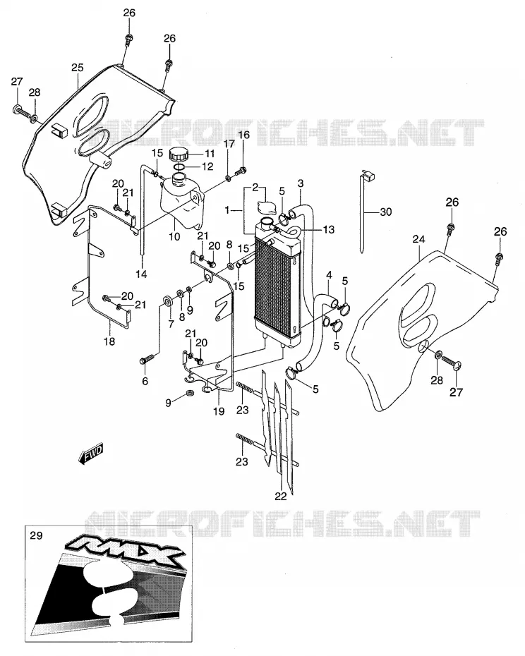 RADIATEUR Suzuki MOTO 50 RMX 1998  RMX50W