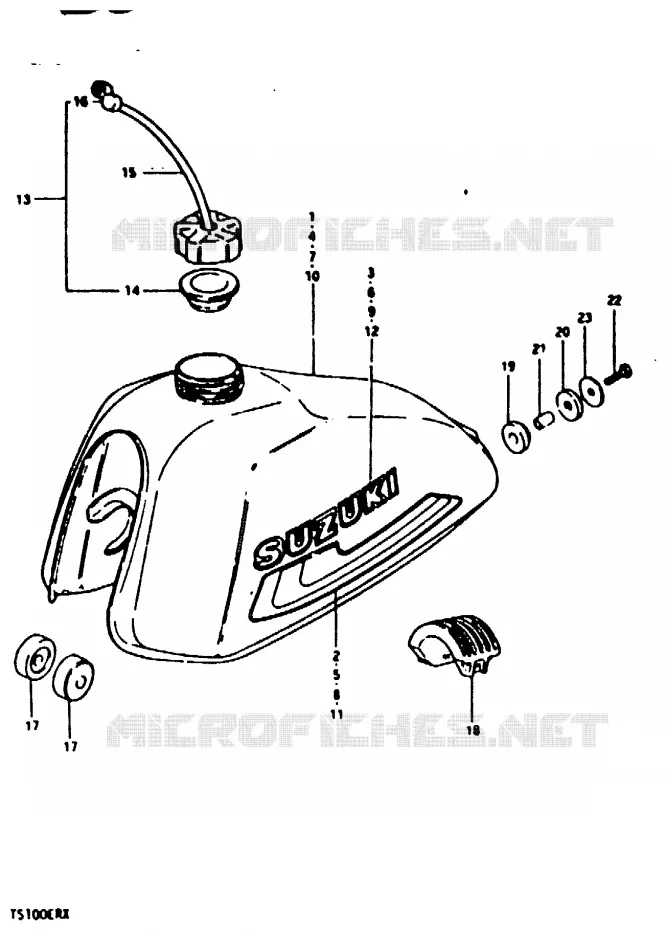 RESERVOIR D'ESSENCE (TS100ERT E24) Suzuki MOTO 100 TS-ER 1996  TS100ERT(T/X)