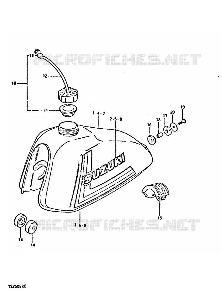 RESERVOIR D'ESSENCE (TS250ERT) Suzuki MOTO 250 TS-ER 1996  TS250ERT(T/X)