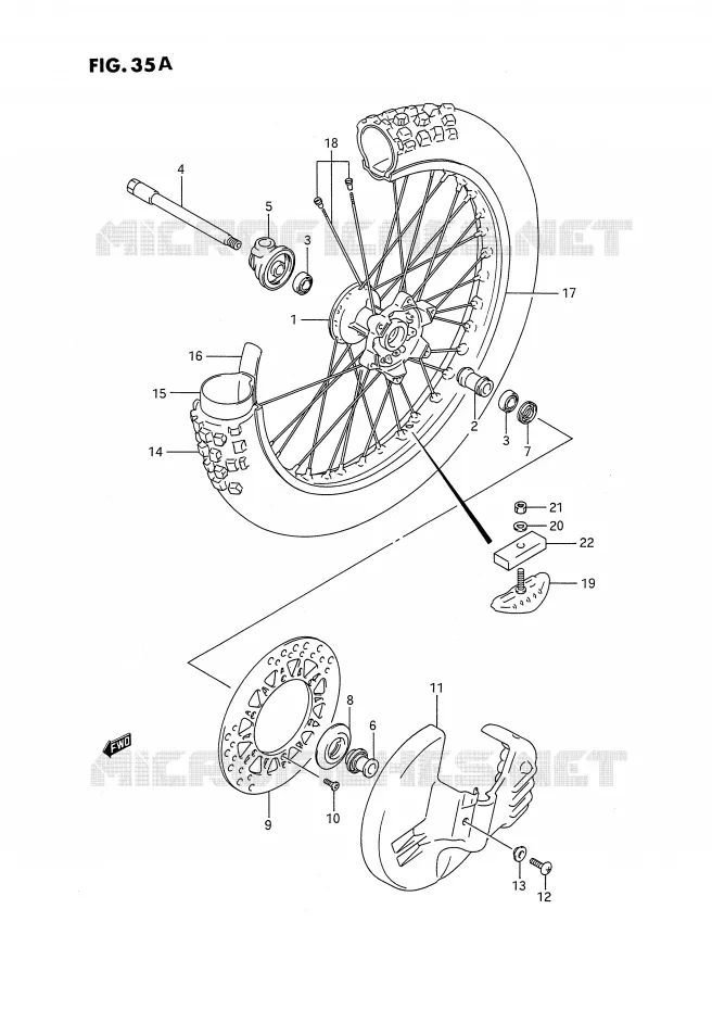 ROUE AVANT (MODELE M) Suzuki MOTO 250 RMX 1990  RMX250L(E3)