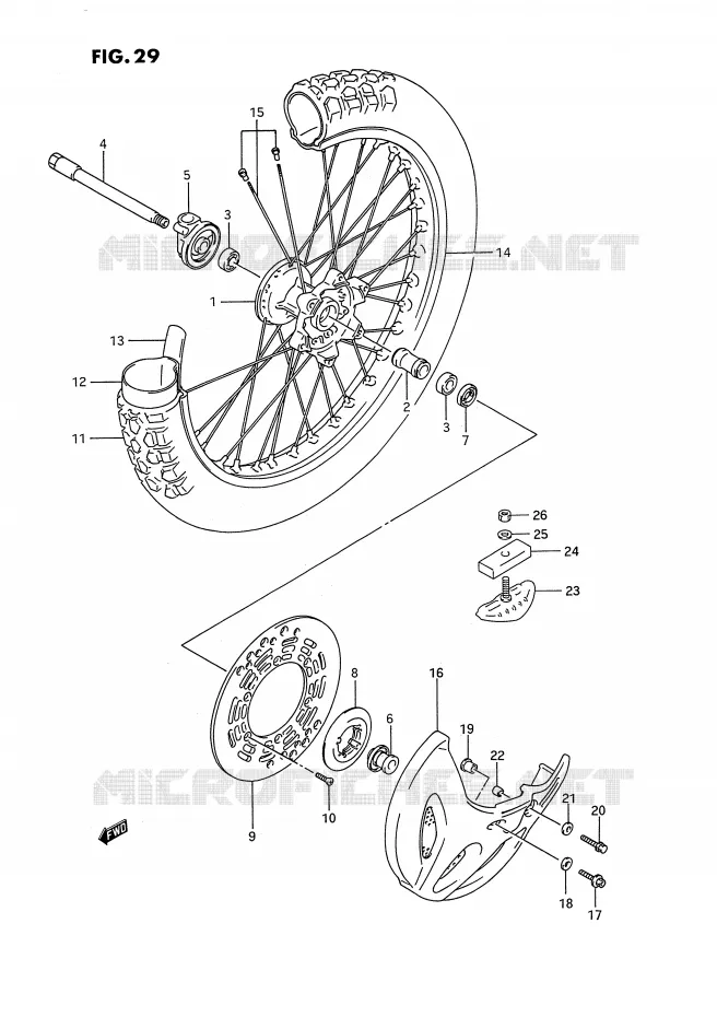 ROUE AVANT Suzuki MOTO 250 RMX 1993  RMX250RP(E1)