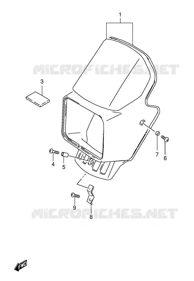 SUPPORT - CARENAGES DE PHARE (MODELE R P31) Suzuki MOTO 125 TS-ER 1994  TS125ERR(E1)