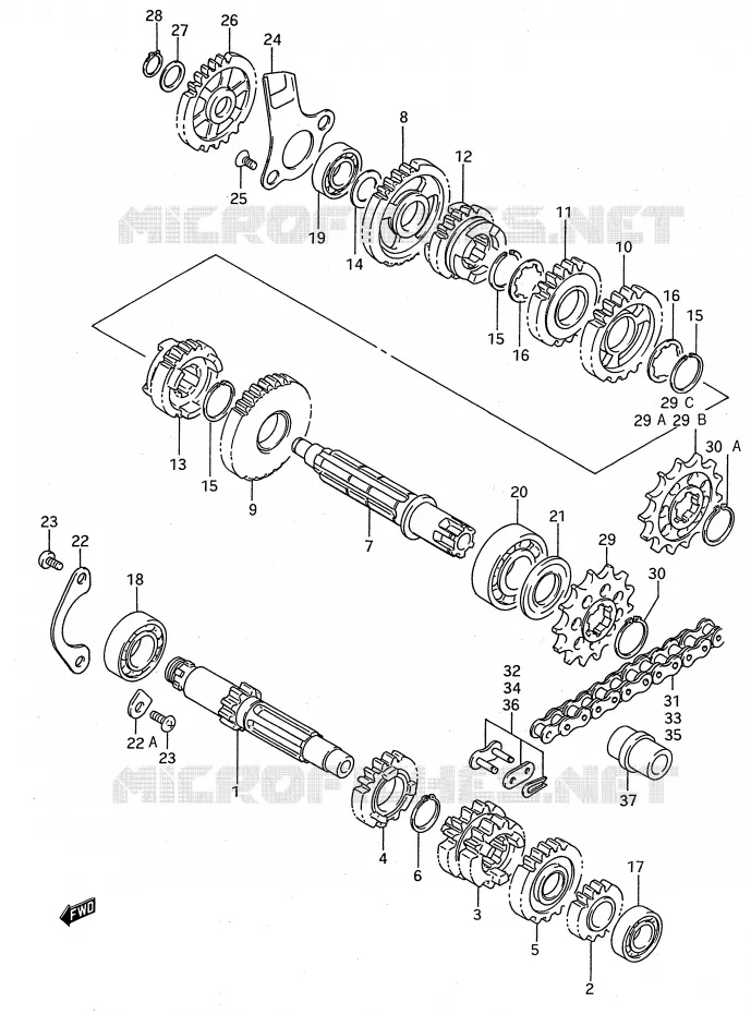 TRANSMISSION Suzuki MOTO 80 RM 1991  RM80M(E28)