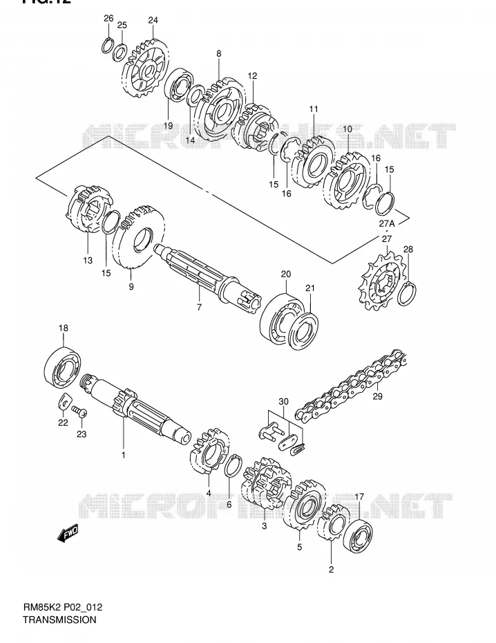 TRANSMISSION Suzuki MOTO 85 RM 2002  RM85K2(P2)