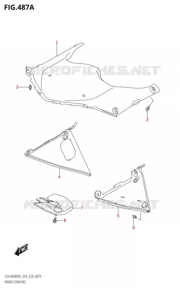 CARENAGES INTERIEURS Suzuki MOTO 600 GSX-R 2022  GSX-R600 M2 (E03,E28,E33)