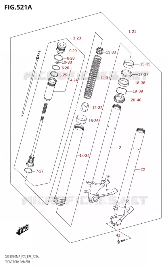 FOURCHE Suzuki MOTO 600 GSX-R 2022  GSX-R600 M2 (E03,E28,E33)