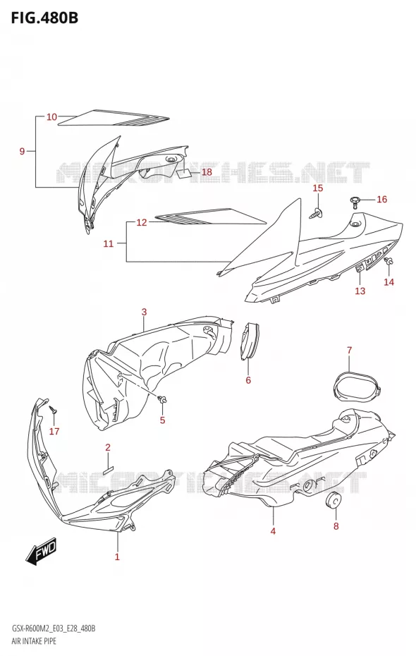 PRISE D AIR (GSX-R600) Suzuki MOTO 600 GSX-R 2022  GSX-R600 M2 (E03,E28,E33)