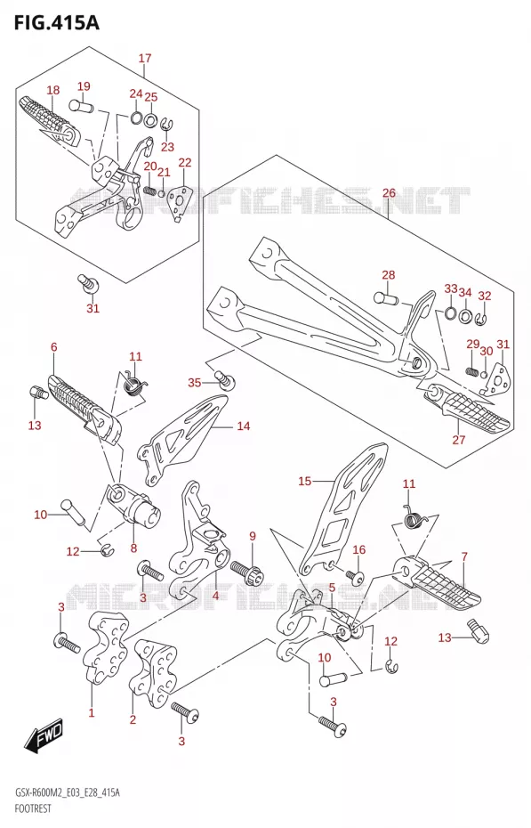 REPOSE PIEDS Suzuki MOTO 600 GSX-R 2022  GSX-R600 M2 (E03,E28,E33)