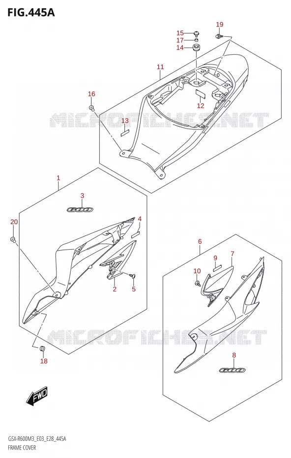 CARENAGES (GSX-R600) Suzuki MOTO 600 GSX-R 2023  GSX-R600 M3 (E03,E28,E33)