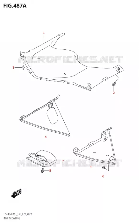 CARENAGES INTERIEURS Suzuki MOTO 600 GSX-R 2023  GSX-R600 M3 (E03,E28,E33)