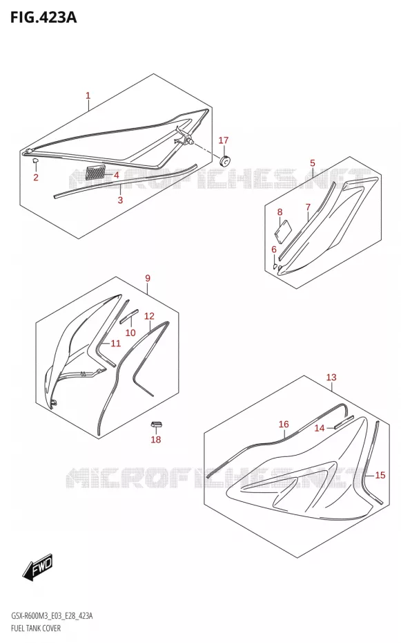 COUVRE RESERVOIR (GSX-R600) Suzuki MOTO 600 GSX-R 2023  GSX-R600 M3 (E03,E28,E33)