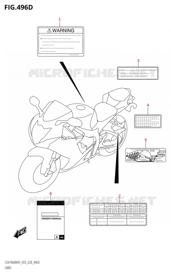 ETIQUETTE (E33) Suzuki MOTO 600 GSX-R 2023  GSX-R600 M3 (E03,E28,E33)