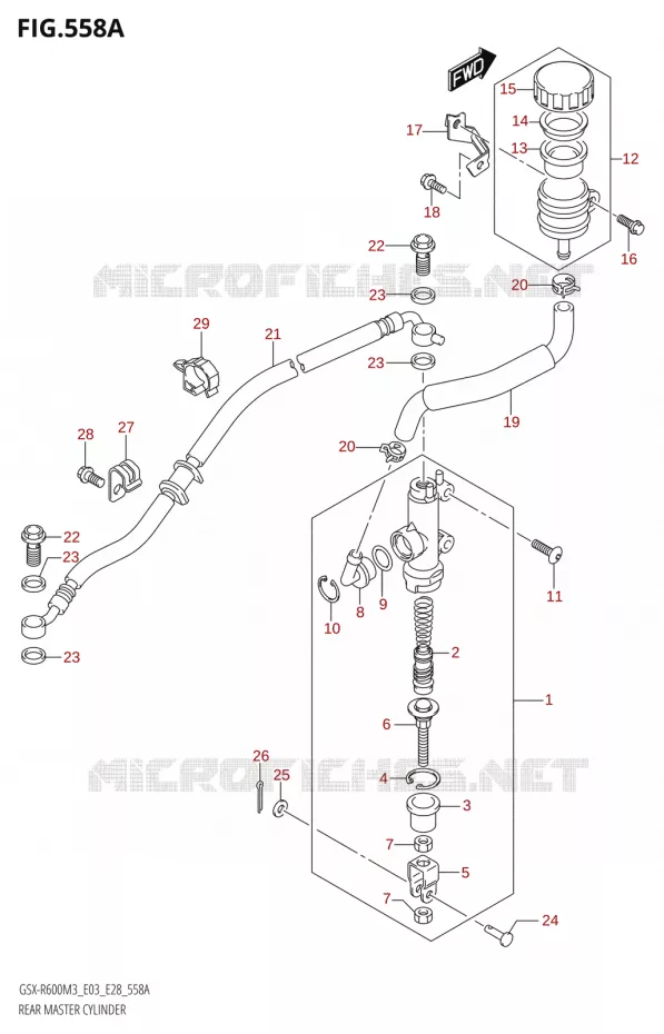 MAITRE CYLINDRE DE FREIN ARRIERE Suzuki MOTO 600 GSX-R 2023  GSX-R600 M3 (E03,E28,E33)