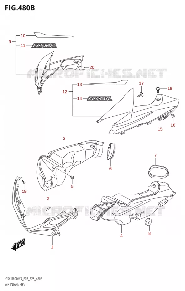 PRISE D AIR (GSX-R600Z) Suzuki MOTO 600 GSX-R 2023  GSX-R600 M3 (E03,E28,E33)