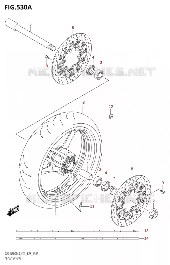 ROUE AVANT (GSX-R600Z) Suzuki MOTO 600 GSX-R 2023  GSX-R600 M3 (E03,E28,E33)